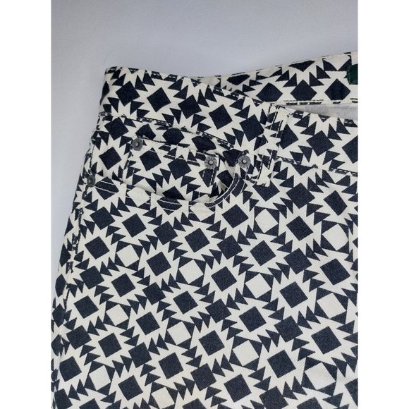 J CREW Womens Jeans Size 29 Black White Geometric triangle Stretch Printed - Picture 5 of 10